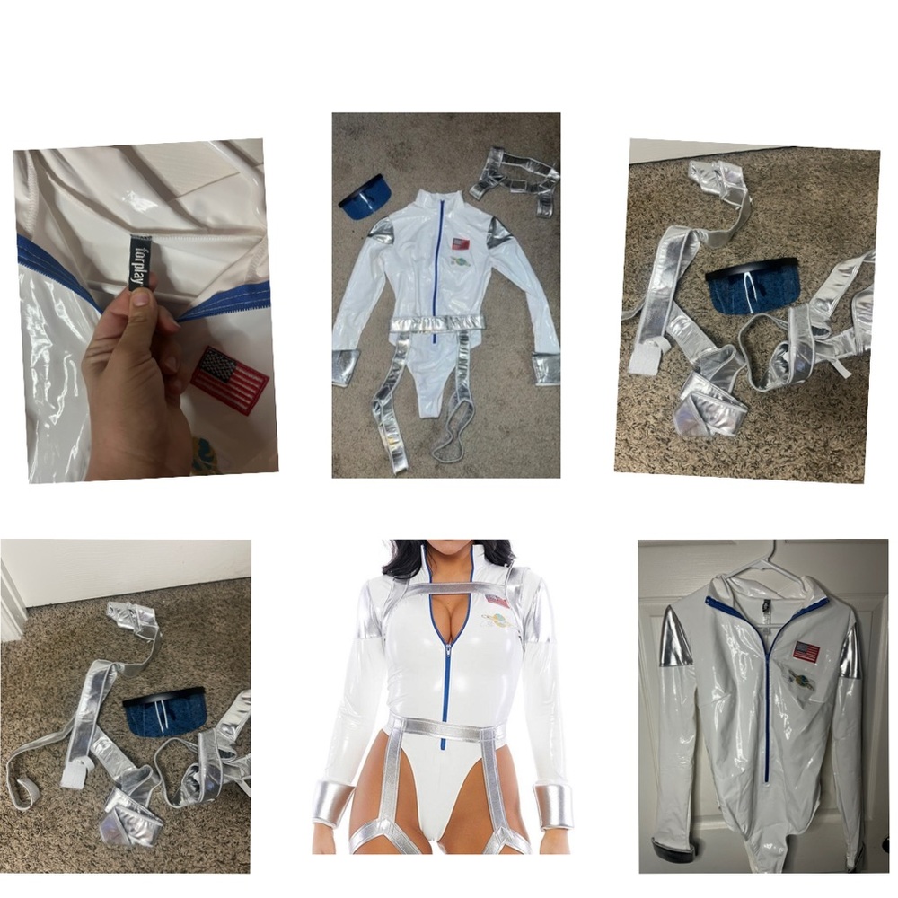 Fashion Nova White and Silver Women's Jacket